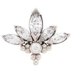 Greta with Faceted Gems in Gold - on flatback