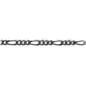 Gunmetal Figaro 2.5mm Chain by Foot (3 feet minimum)