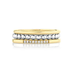 Hinged Sleepover Ring - White Diamond / 14k Yellow Gold