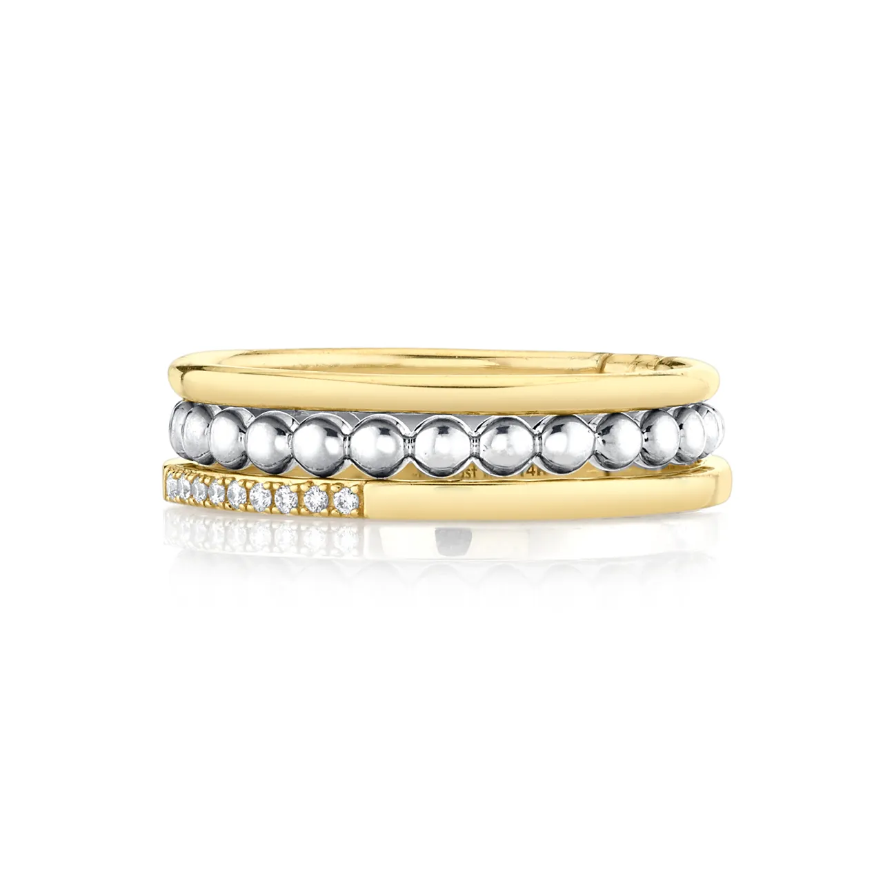 Hinged Sleepover Ring - White Diamond / 14k Yellow Gold