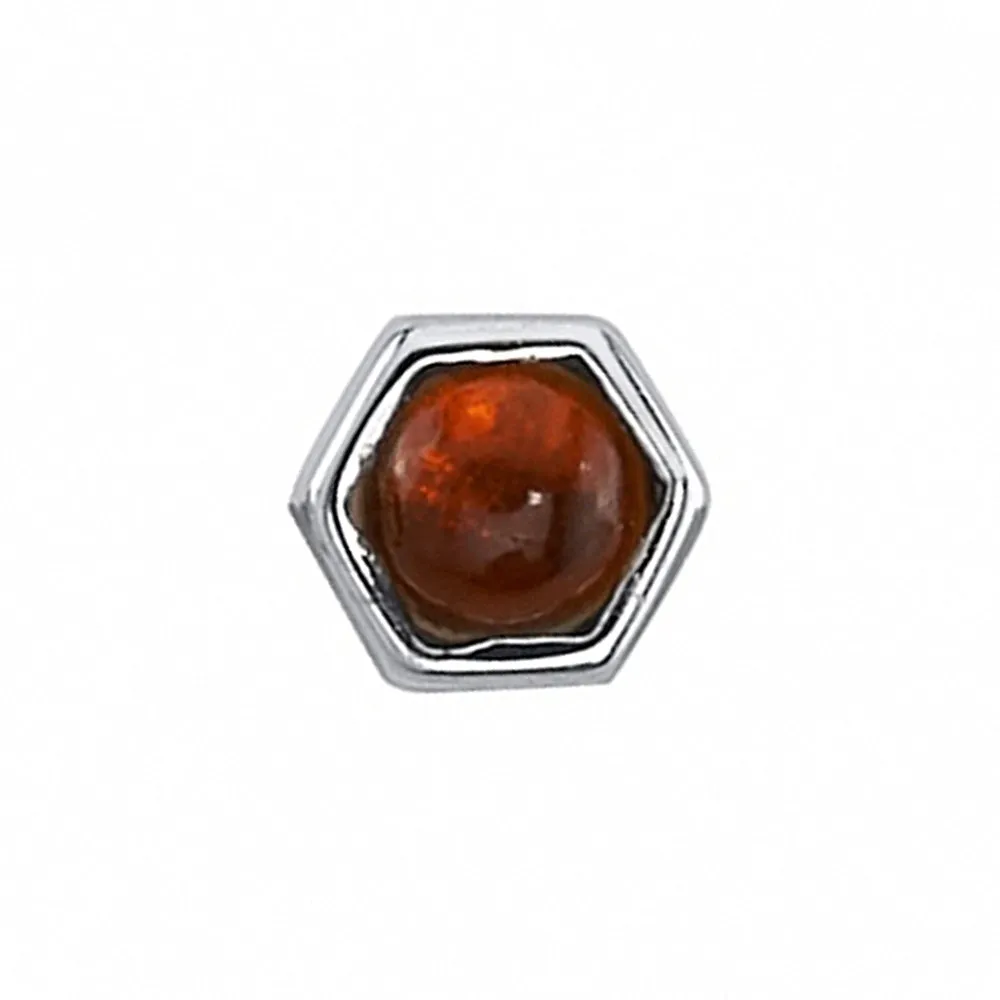 Honeycomb Threaded End in Gold with Citrine Cabochon