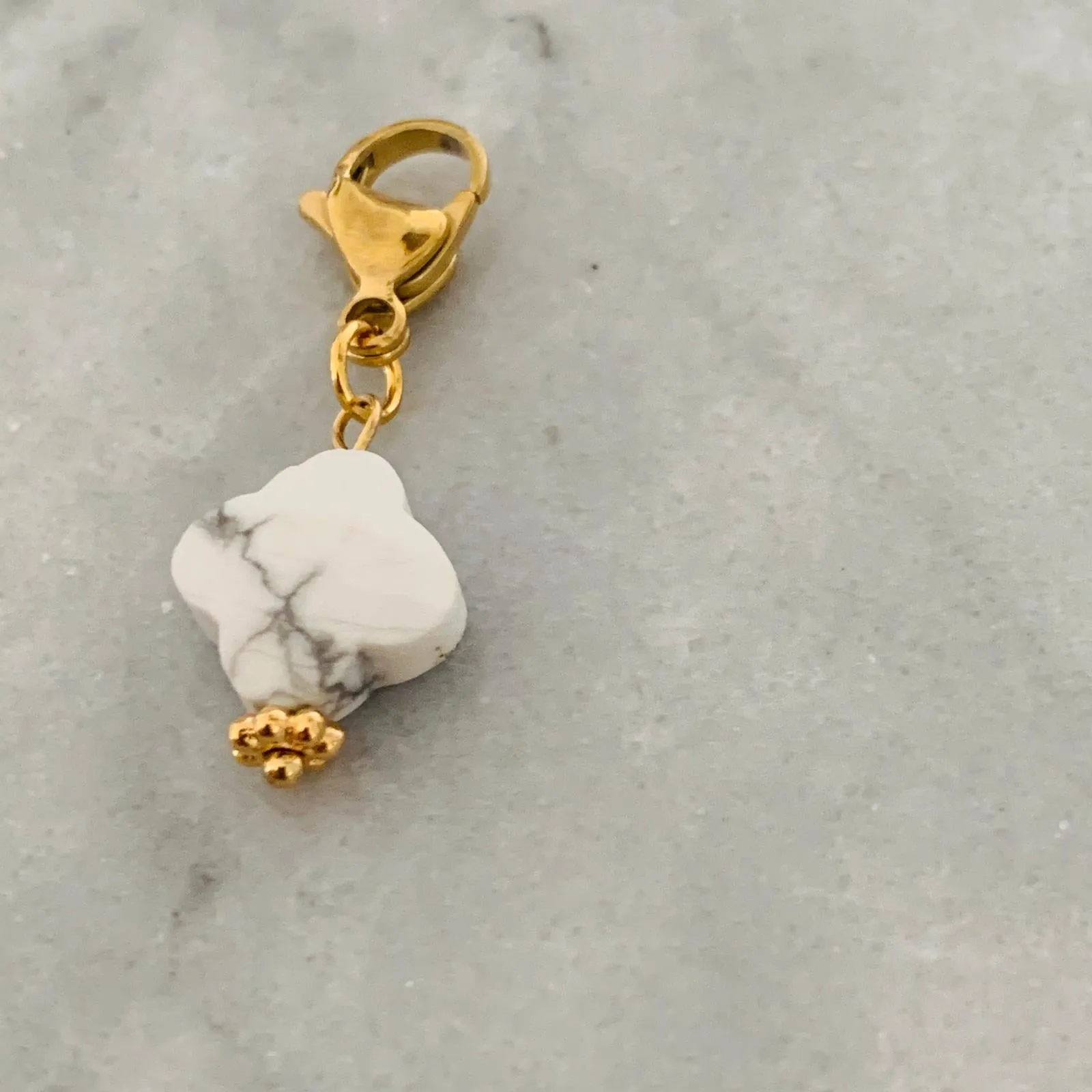 Howlite Clover Charm