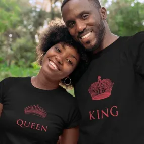 King And Queen Red Matching T-Shirts