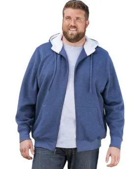 Kingsize Big & Tall Sherpa-Lined Fleece Zip Hoodie