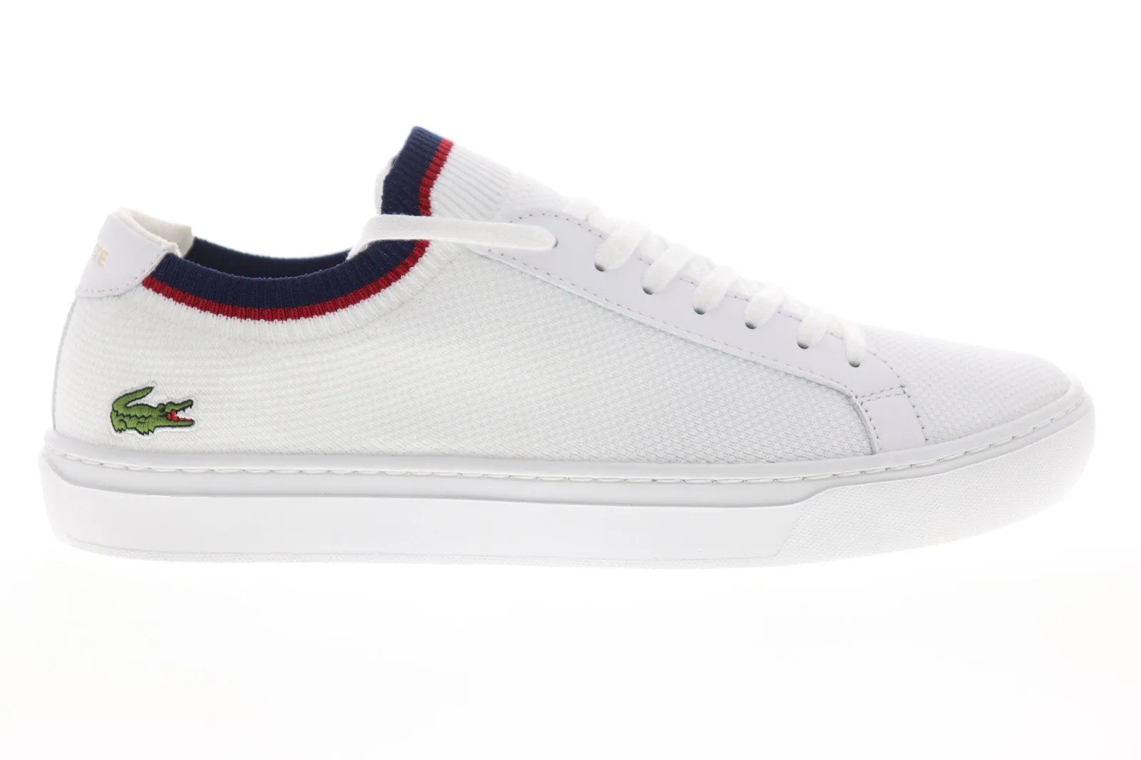 Lacoste LA Piquee 119 1 CMA Mens White Canvas Lace Up Lifestyle Sneakers Shoes