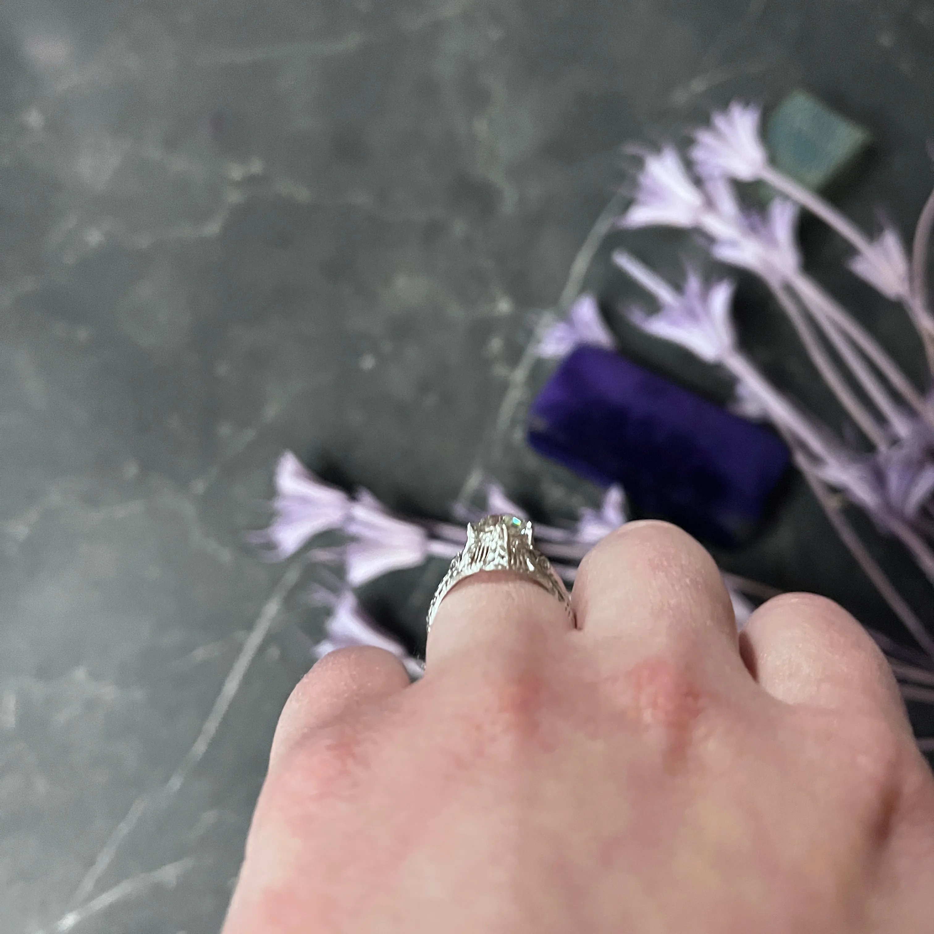 Late Edwardian 1.25 CTW Old European Cut Diamond Platinum Engagement Ring GIA