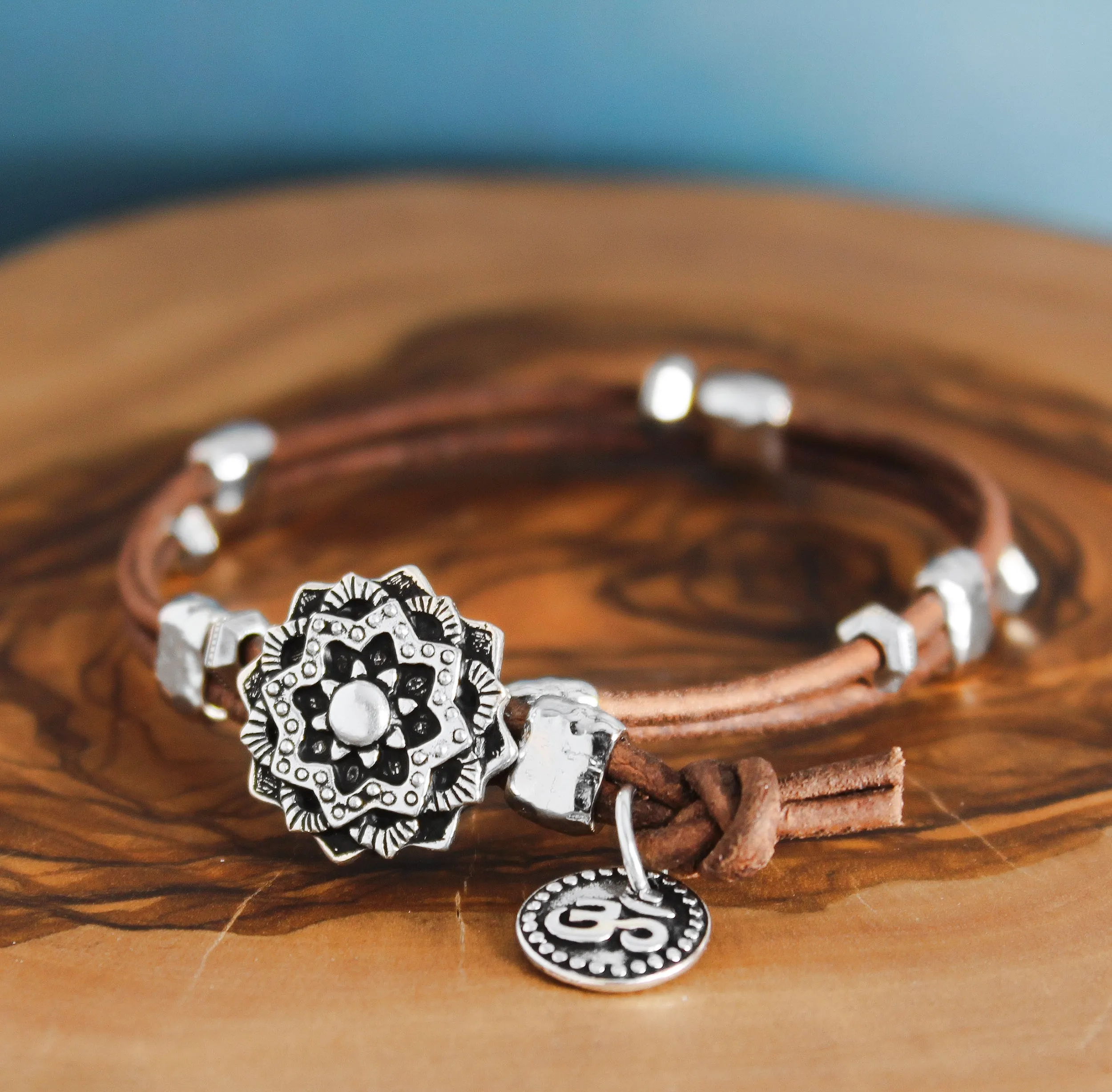 Leather Mandala Bracelet