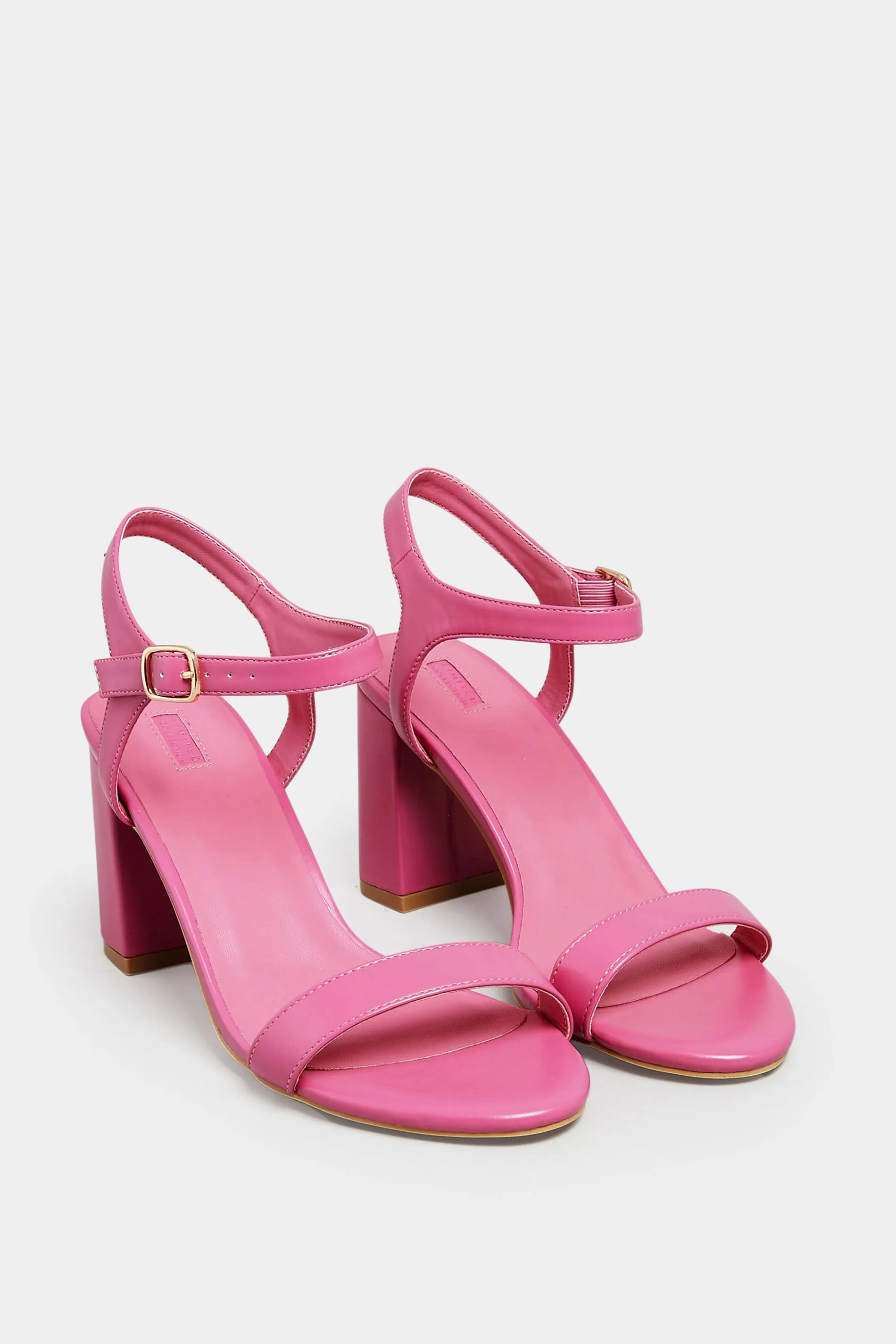 LIMITED COLLECTION Pink Block Heel Sandal In Wide E Fit & Extra Wide Fit