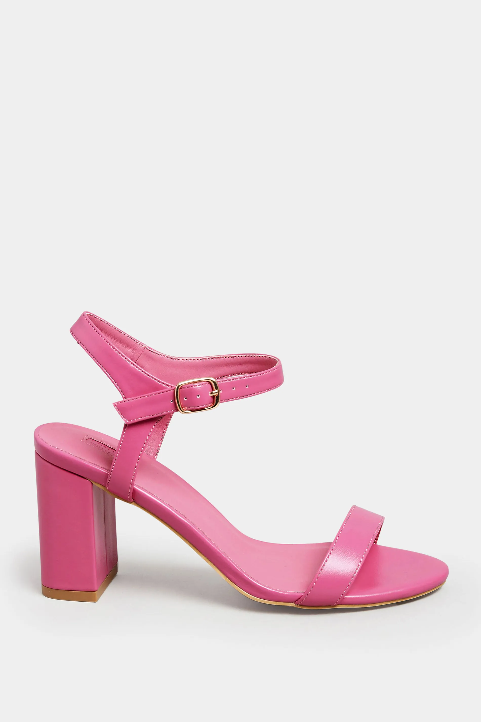 LIMITED COLLECTION Pink Block Heel Sandal In Wide E Fit & Extra Wide Fit