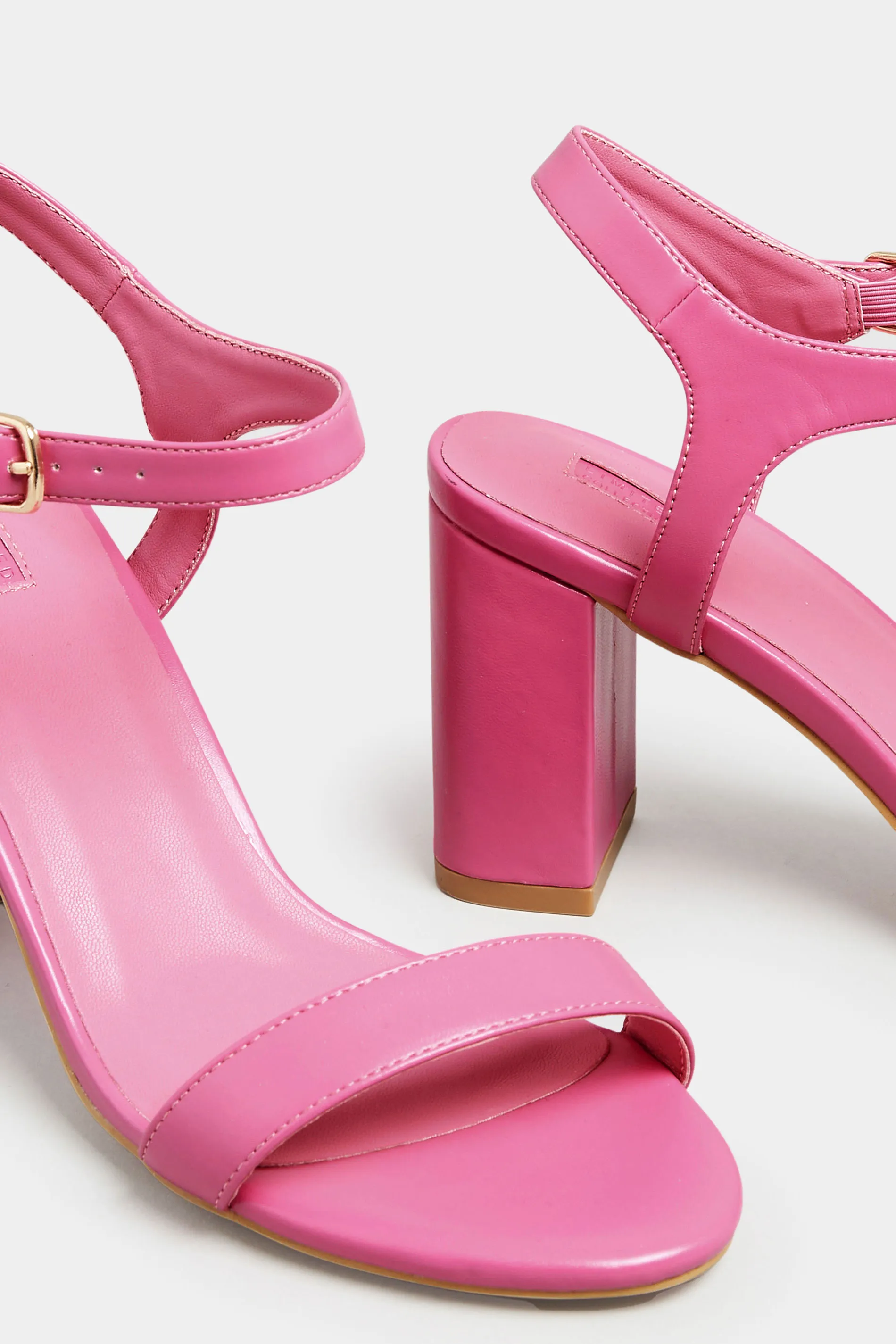 LIMITED COLLECTION Pink Block Heel Sandal In Wide E Fit & Extra Wide Fit