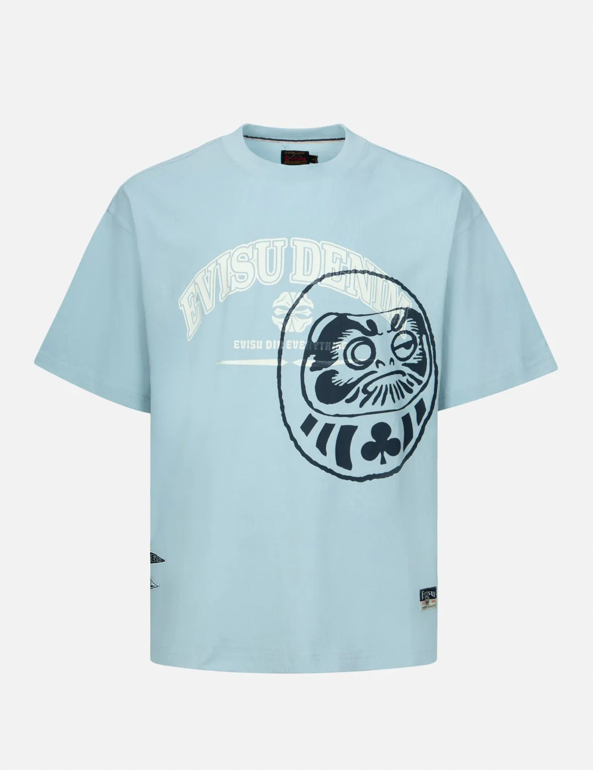 Logo and Gaming Daruma Print Relax Fit T-shirt