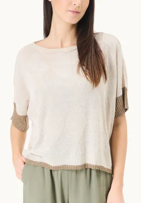Maglia lurex over con intarsi