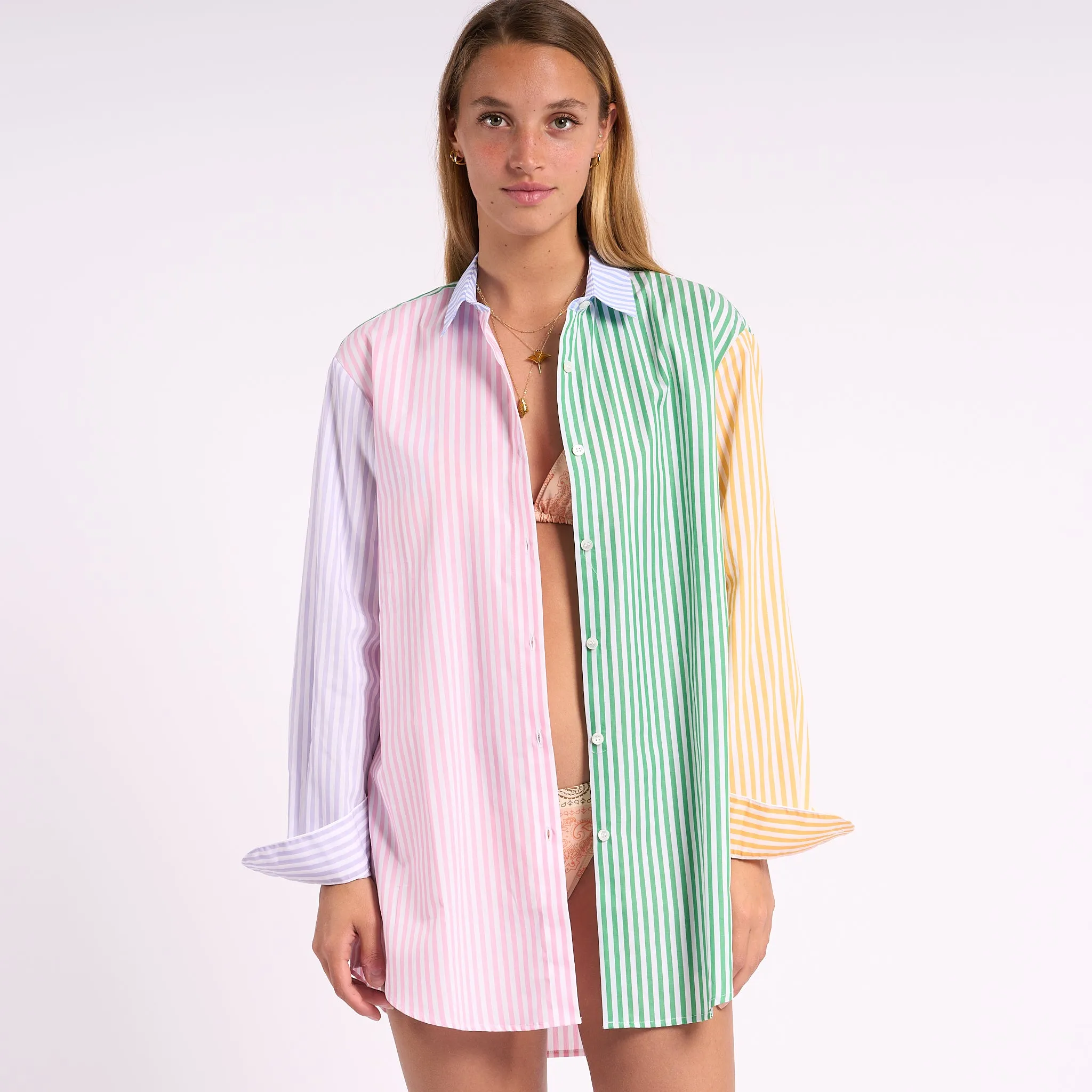Mc2 Saint Barth Camicia Righe Multicolor Donna