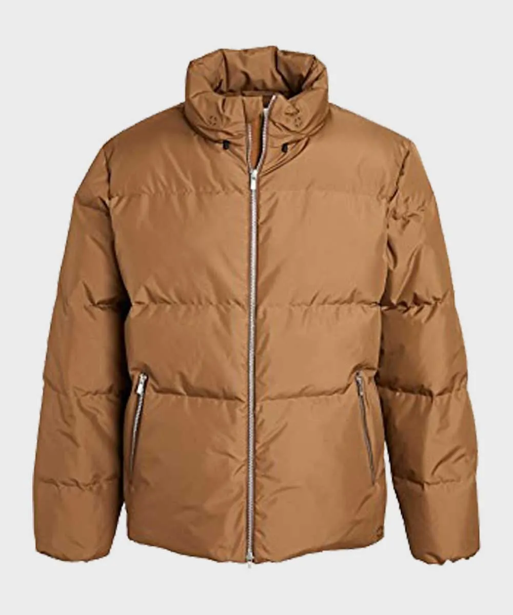 Mens Brown Down Jacket | Lightweight Brown Puffer Jacket