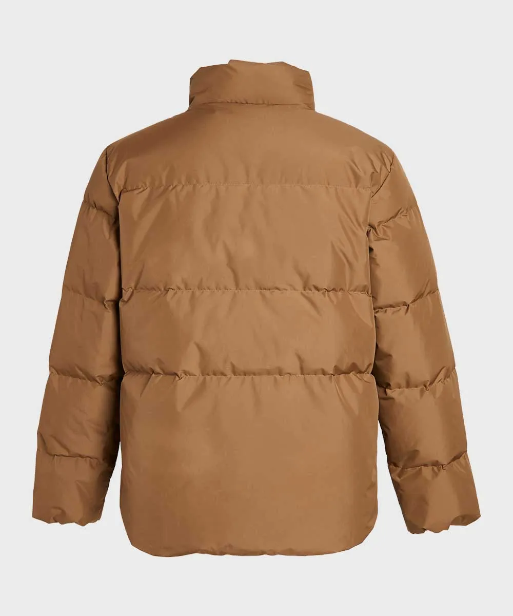 Mens Brown Down Jacket | Lightweight Brown Puffer Jacket