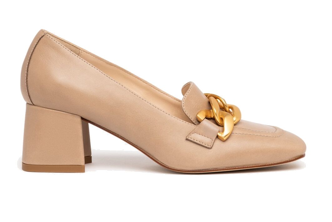 MOCASSINO NEROGIARDINI DONNA BEIGE CON TACCO I205651DE/412