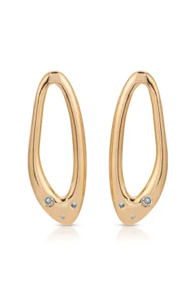 Molten Crystal Dotted Oval Earrings