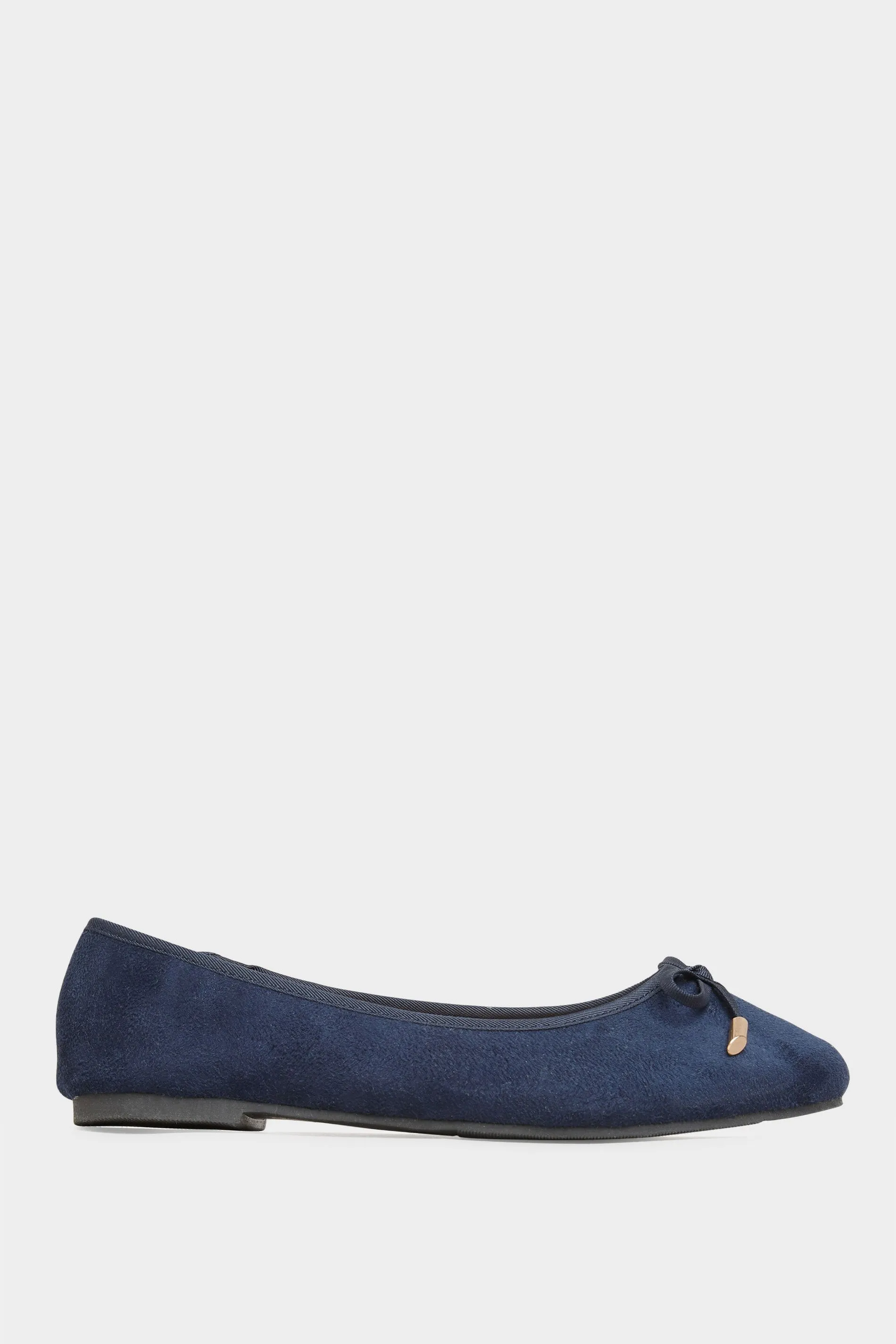 Navy Blue Ballerina Pumps In Wide E Fit & Extra Wide EEE Fit