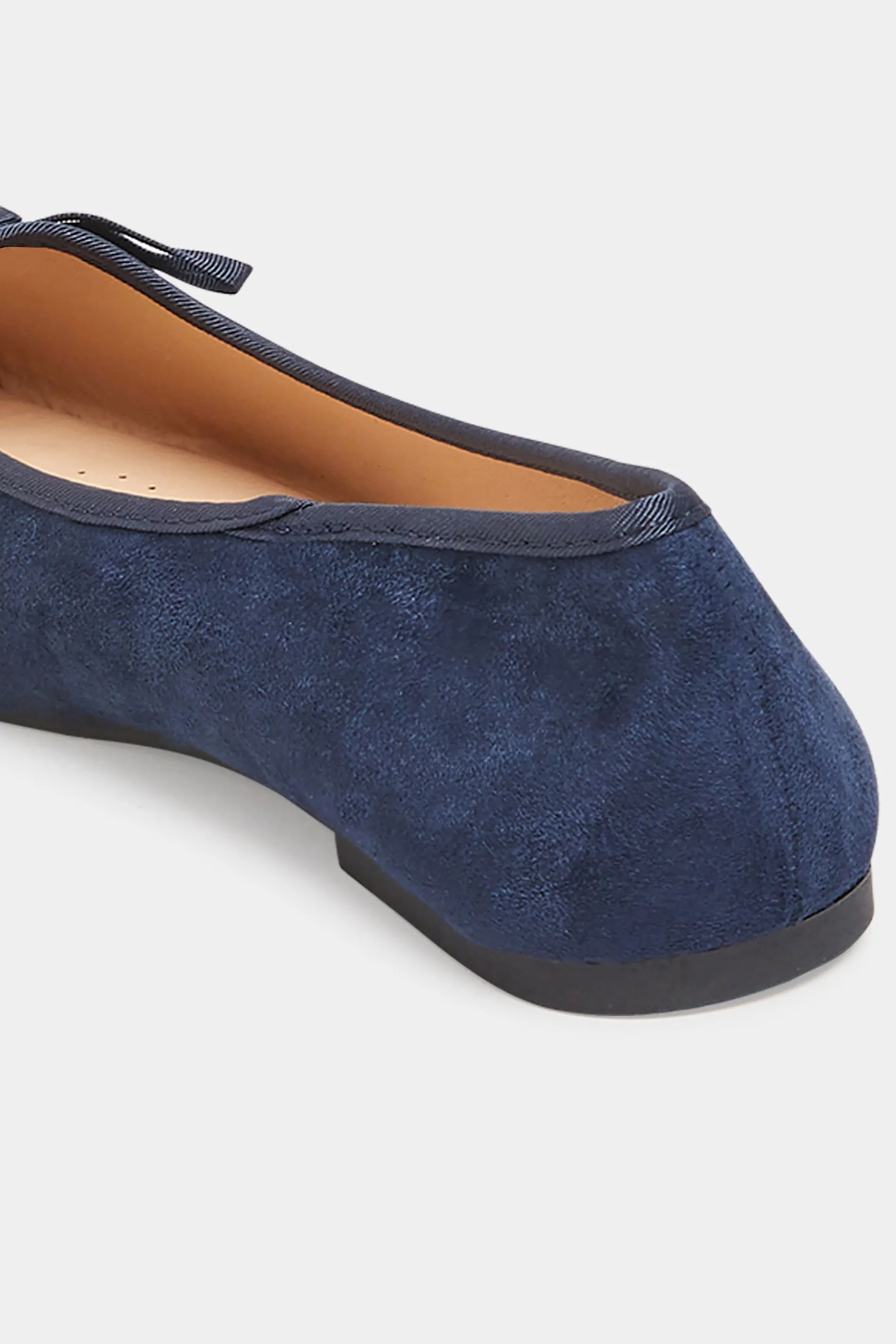 Navy Blue Ballerina Pumps In Wide E Fit & Extra Wide EEE Fit