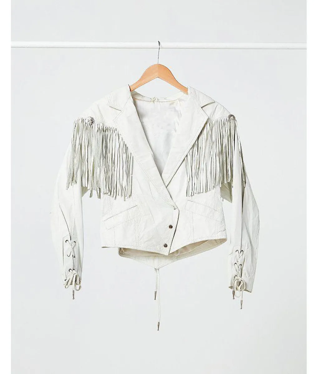 Ordinary Angels Sharon Fringe Jacket - Hilary Swank jacket