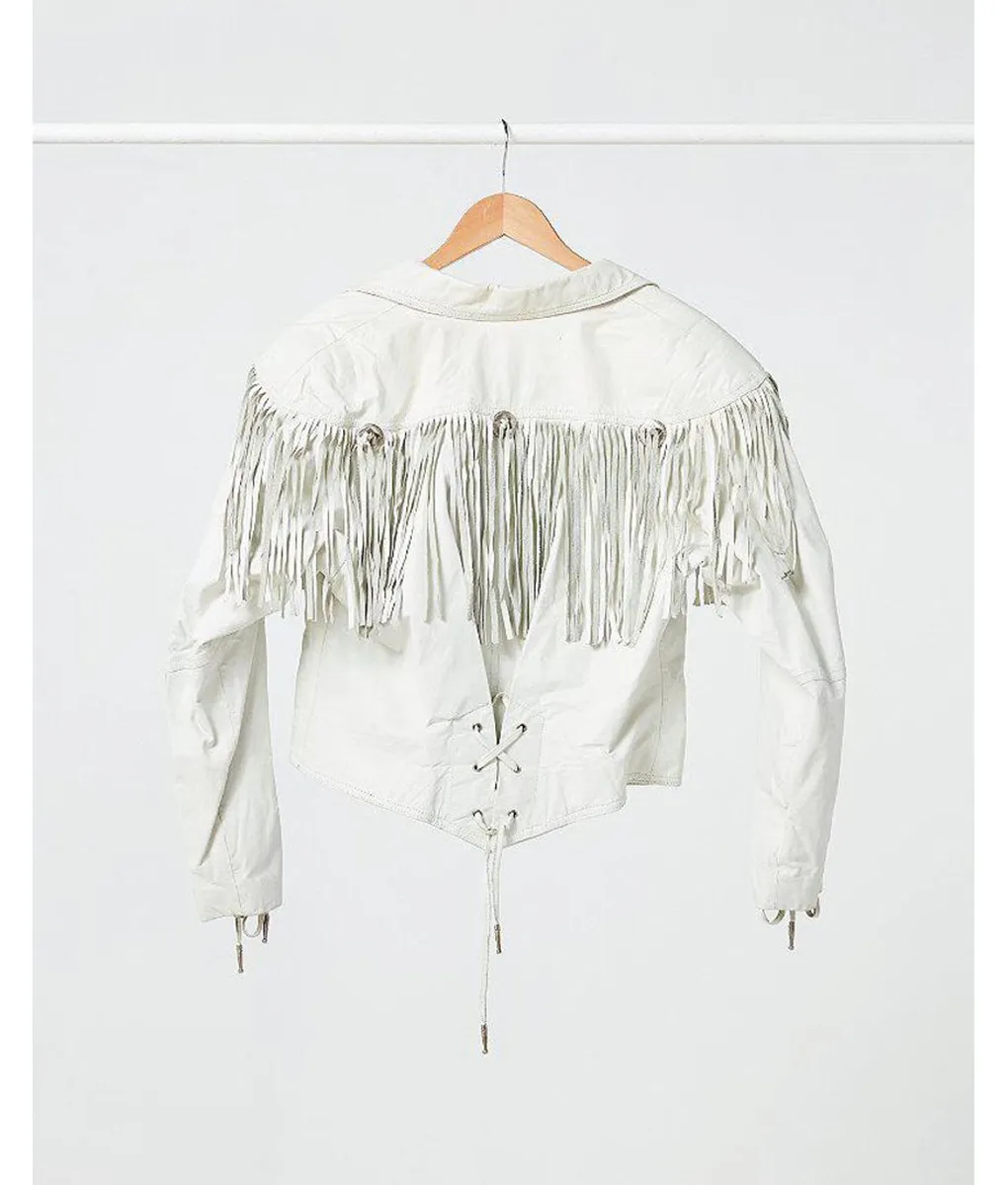 Ordinary Angels Sharon Fringe Jacket - Hilary Swank jacket