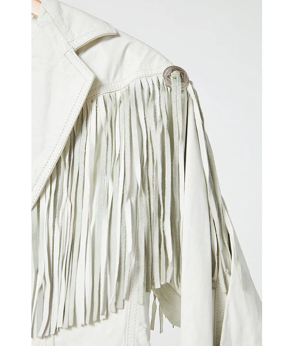 Ordinary Angels Sharon Fringe Jacket - Hilary Swank jacket