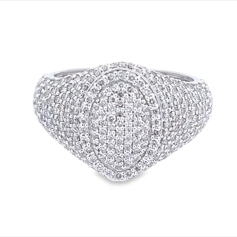 Oval Pave Diamond Ring 2.32cttw 10K Gold