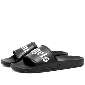 Palm Angels Logo Pool SlideBlack & White