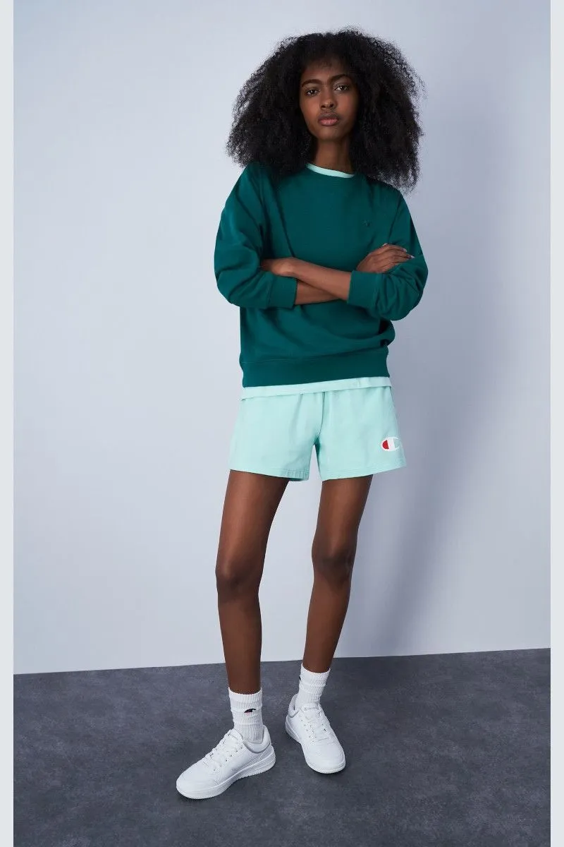 Pantaloncini in lycra con logo donna Verde Acqua