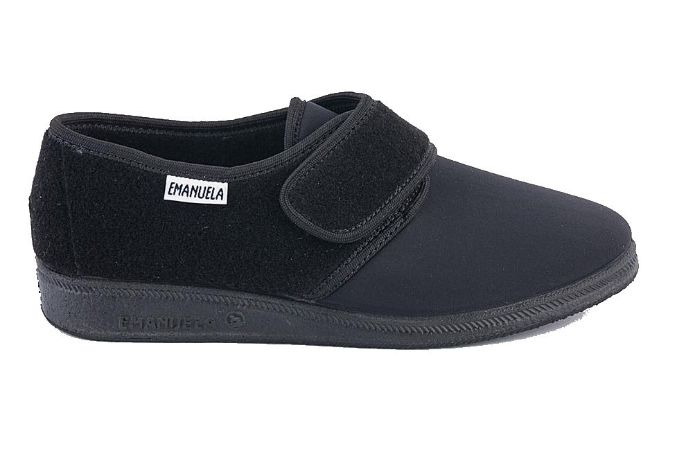 PANTOFOLE EMANUELA DONNA CONFORT CON VELCRO INVERNALE NERO 601