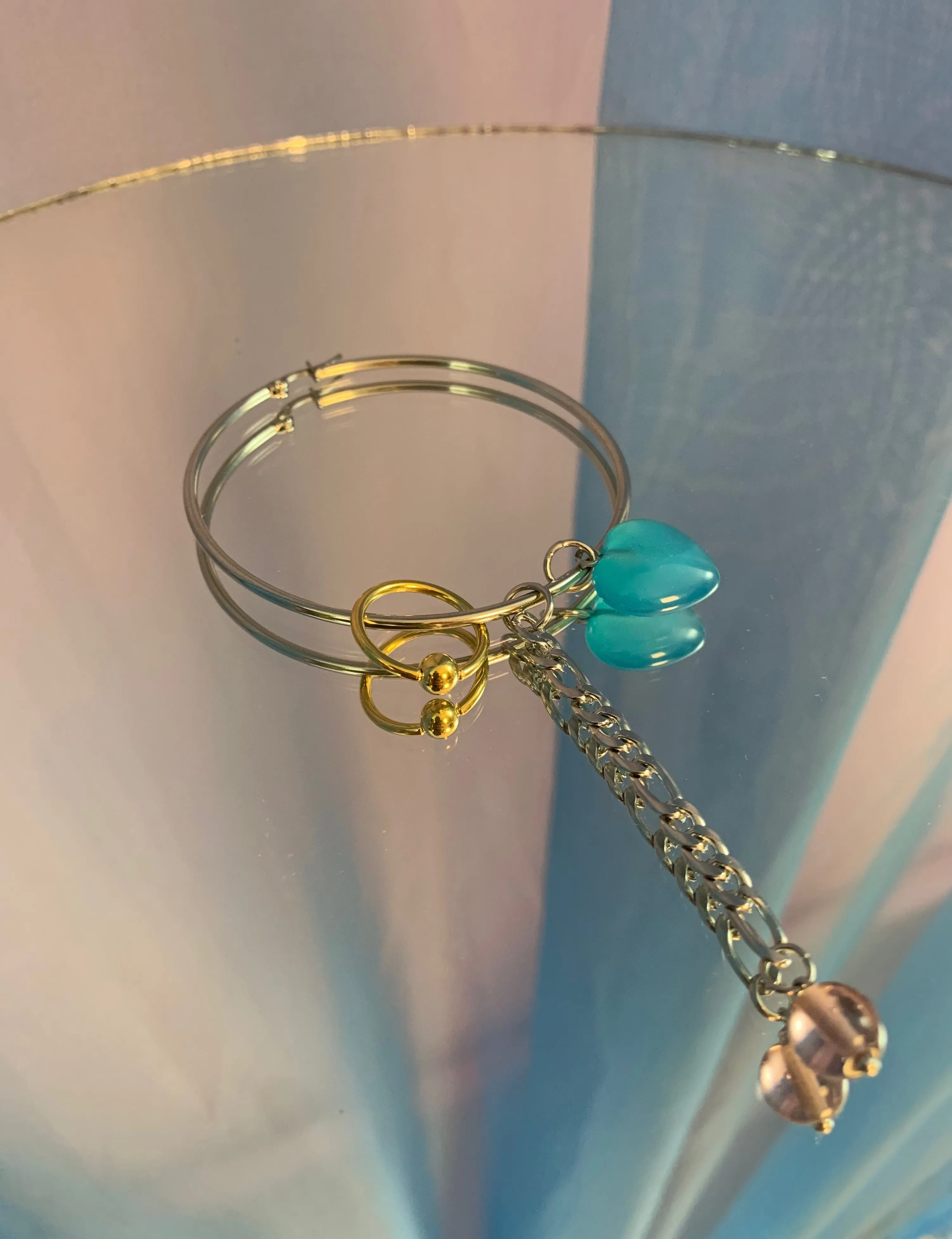 Pierced heart single earring