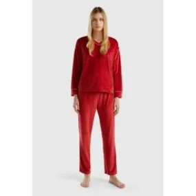 Pigiama in velour donna Rosso