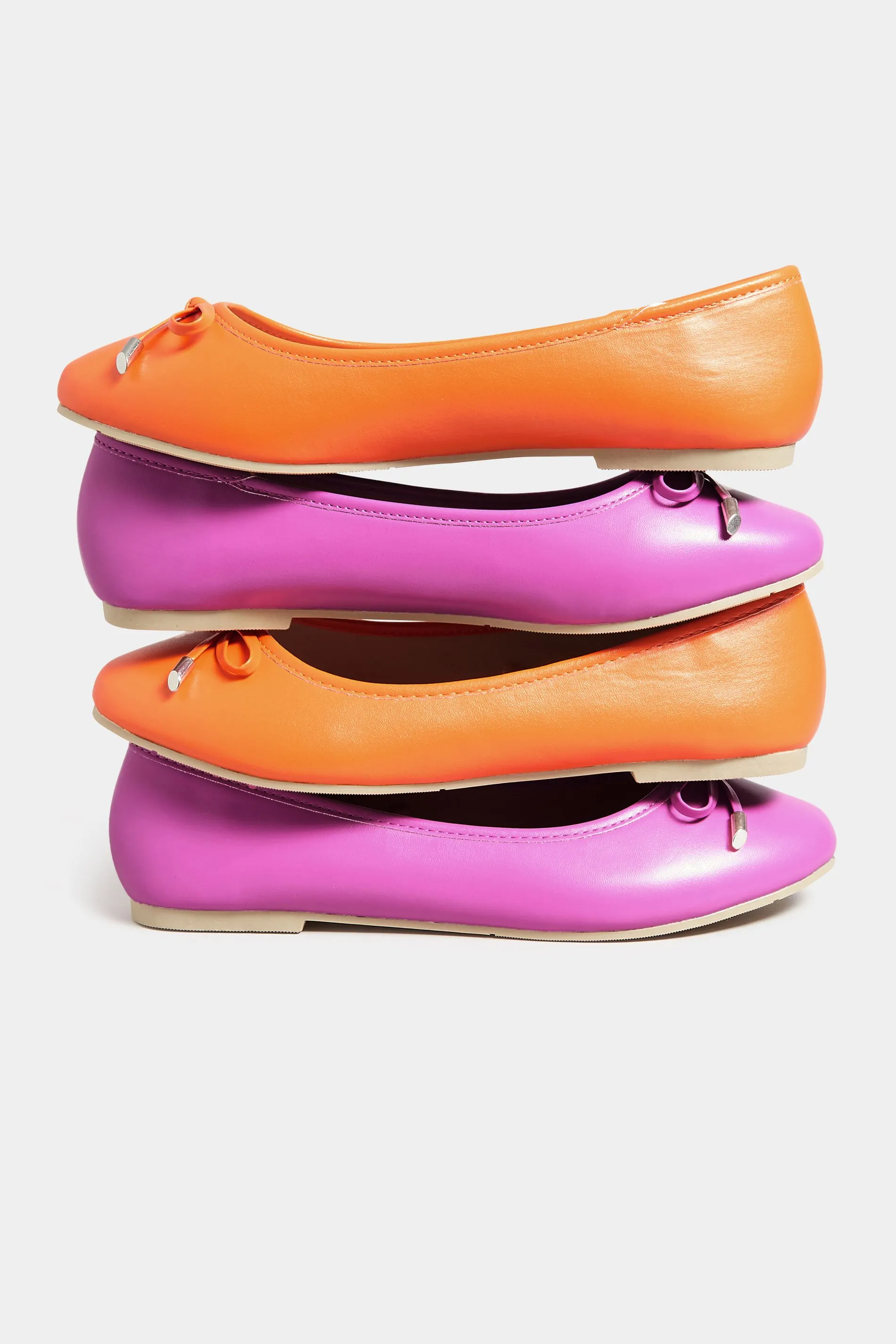 Pink Ballerina Pumps In Wide E Fit & Extra Wide EEE Fit