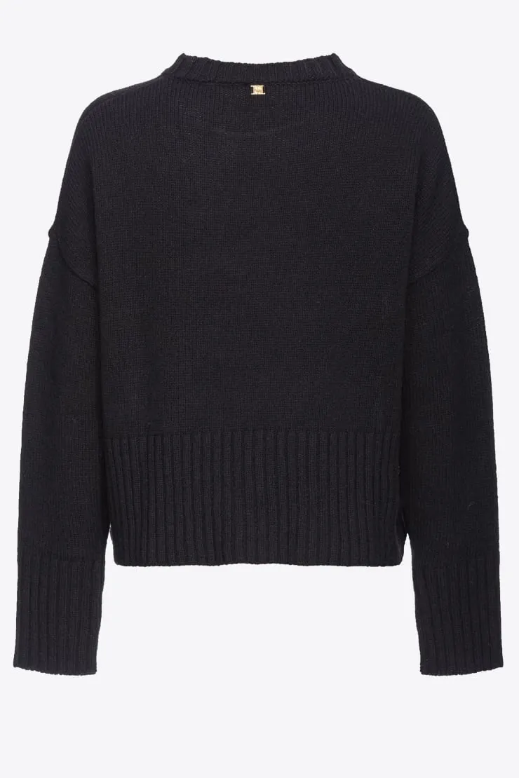 Pinko Maglia Armadillo In Lana E Cachemire Nero