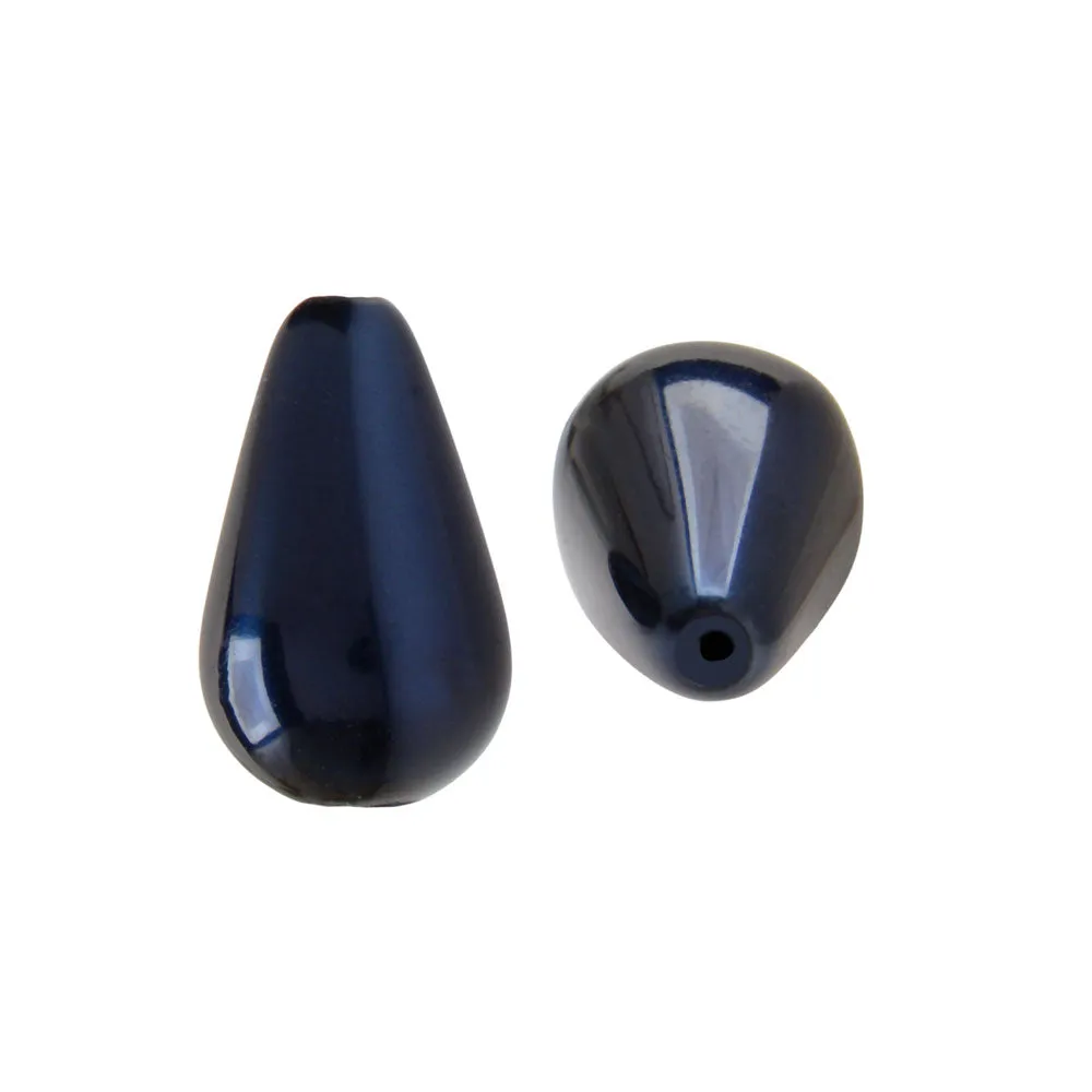 Preciosa Crystal Nacre Pearl, Pear 10x6mm, Dark Blue (1 Piece)