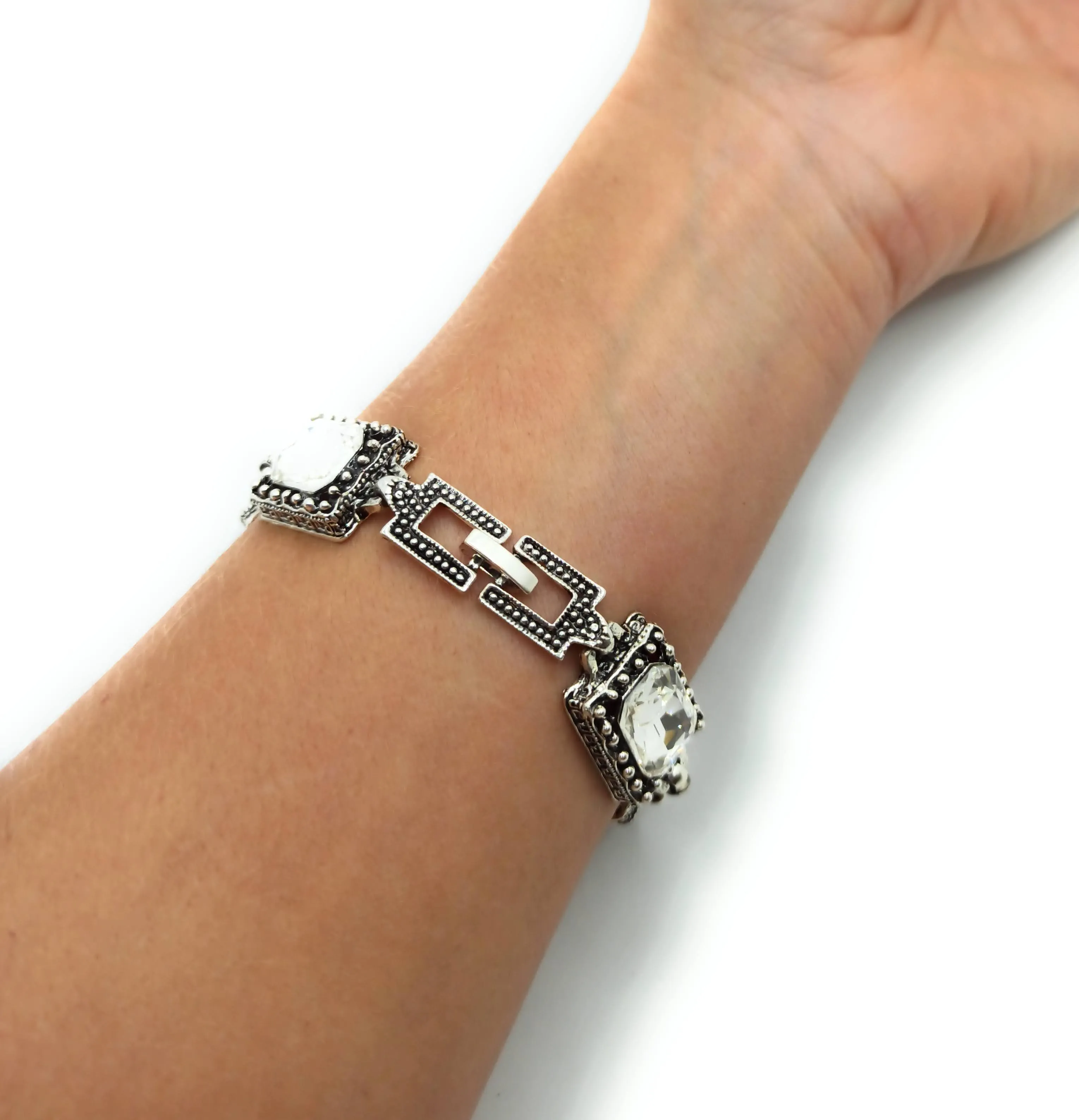 Pulsera Cristales · Blanco (última unidad!)