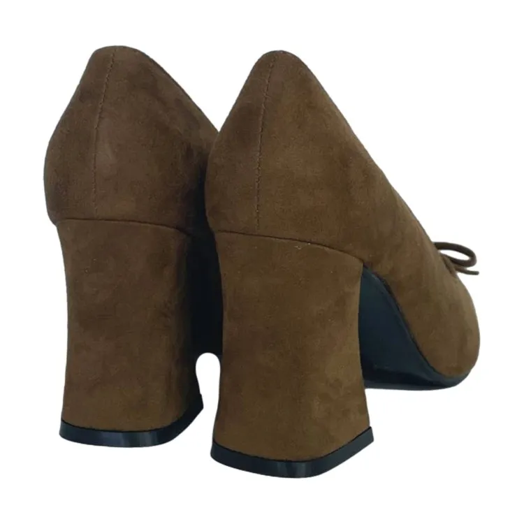 QUEEN HELENA ZM9205 Scarpe Donna Decollete Tacco Alto Marrone