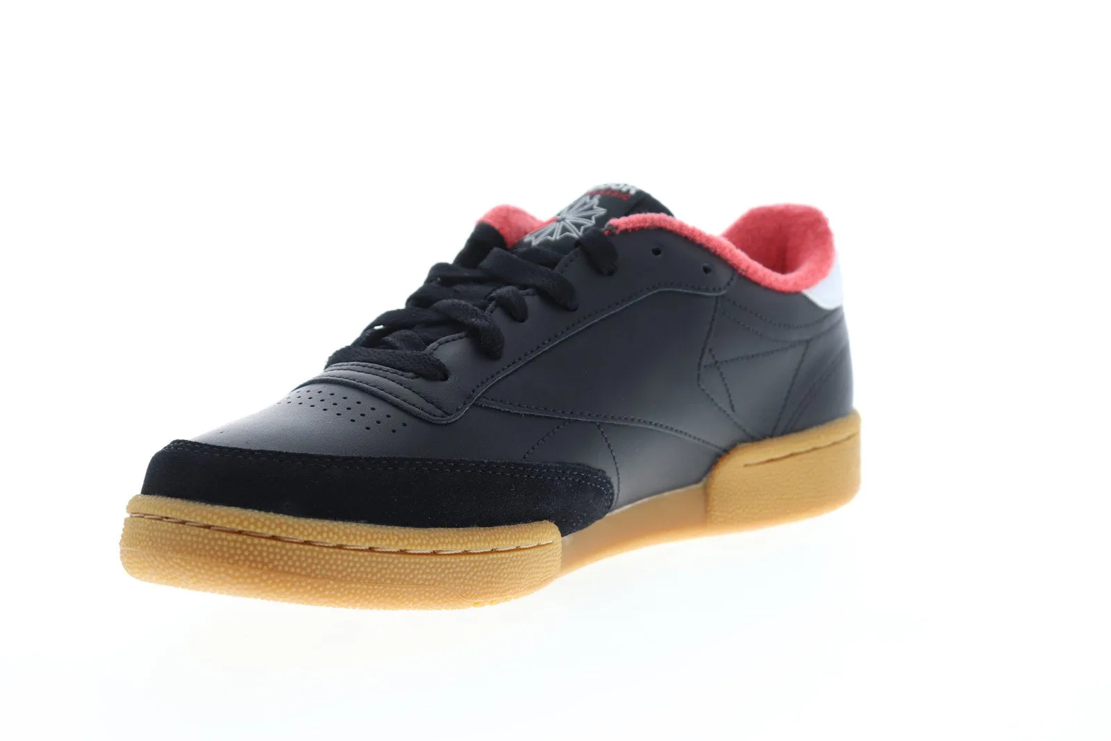Reebok Club C 85 MU EG6428 Mens Black Leather Low Top Lifestyle Sneakers Shoes