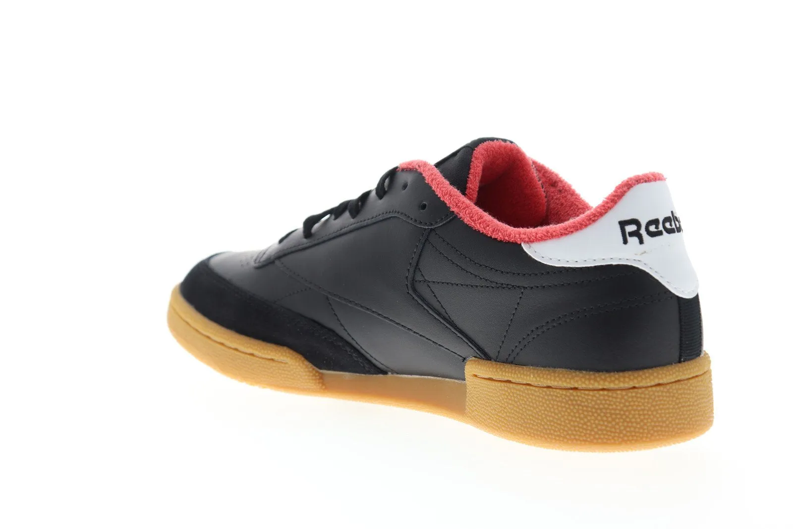 Reebok Club C 85 MU EG6428 Mens Black Leather Low Top Lifestyle Sneakers Shoes