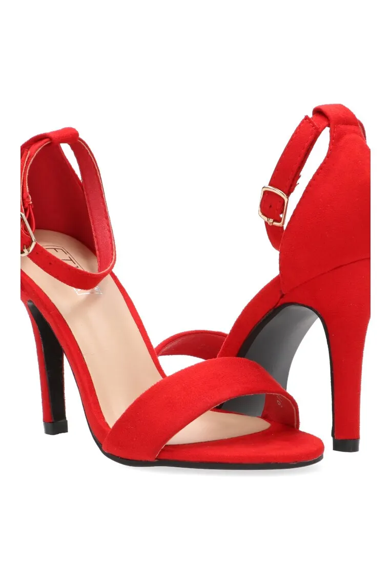 SANDALIAS LISA DE ANTELINA ETIKA ROJO, PARA FIESTA CON TACN ALTO Y FINO MUJER BENAGIL