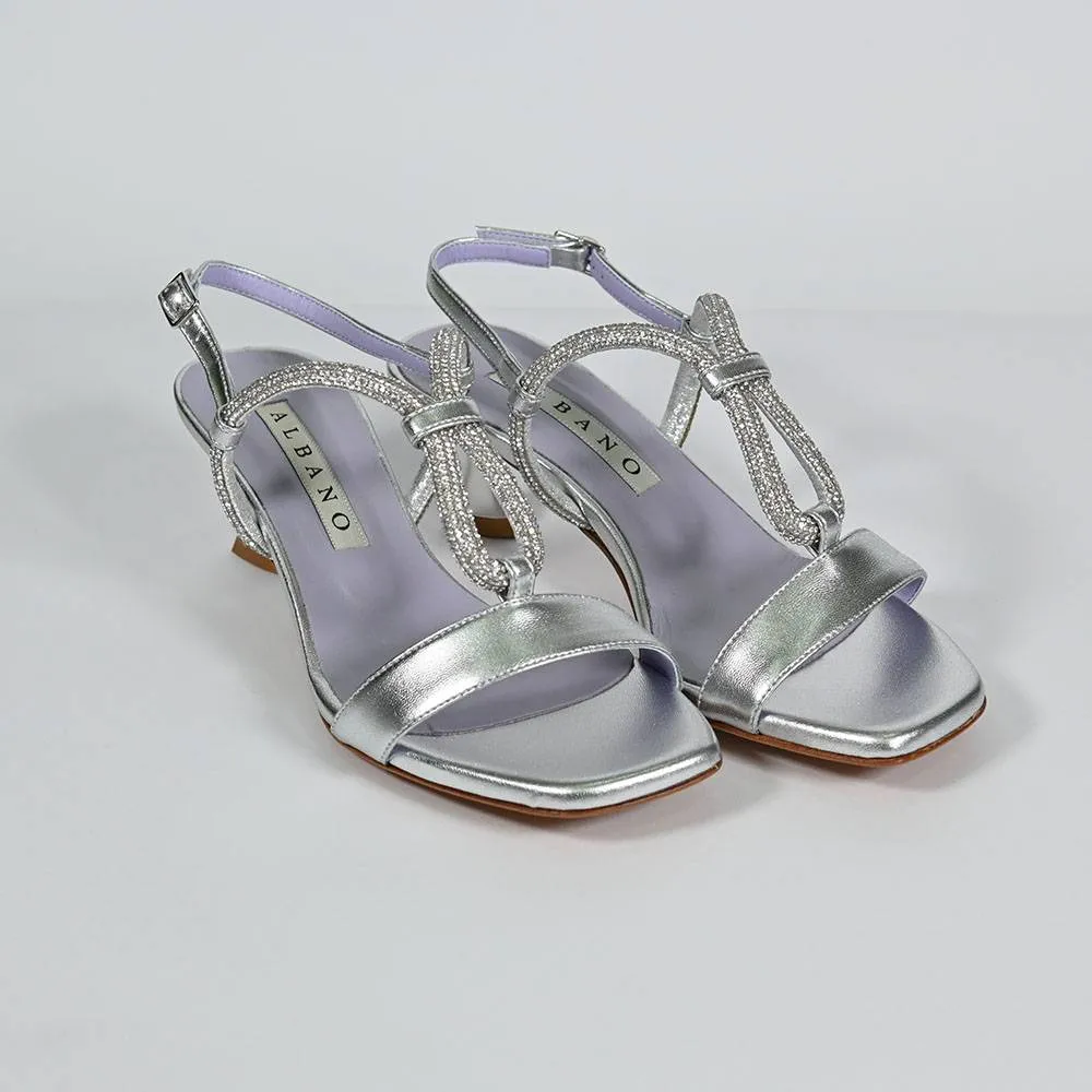 Sandalo Albano elegante tacco comodo e strass