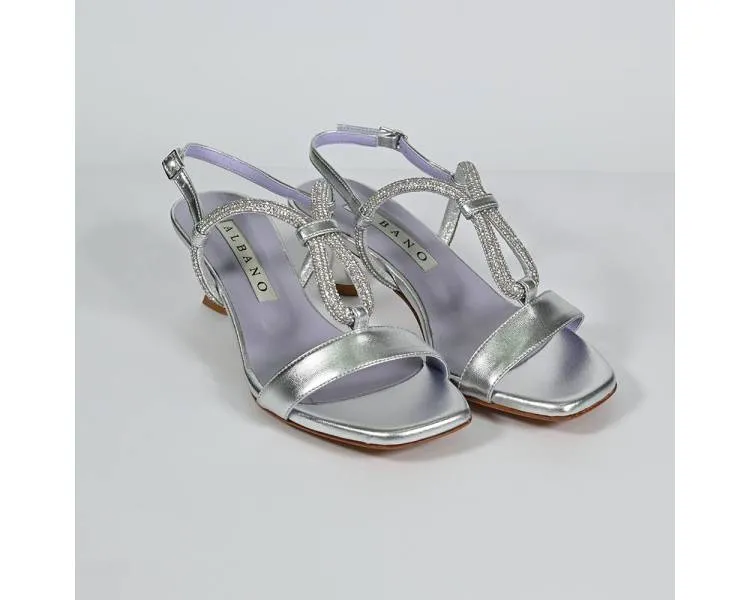 Sandalo Albano elegante tacco comodo e strass