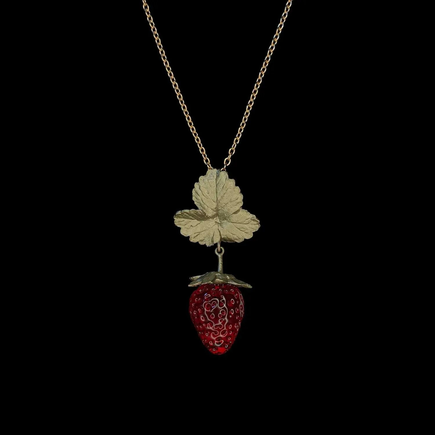 Spring Strawberry 20 Inch Adjustable Large Pendent Necklace Michael Michaud