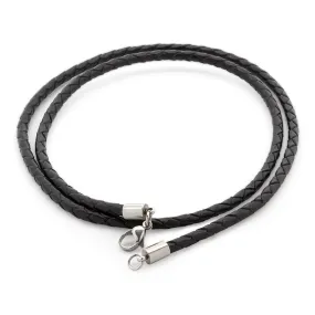 Stainless Steel Braided Leather Necklace