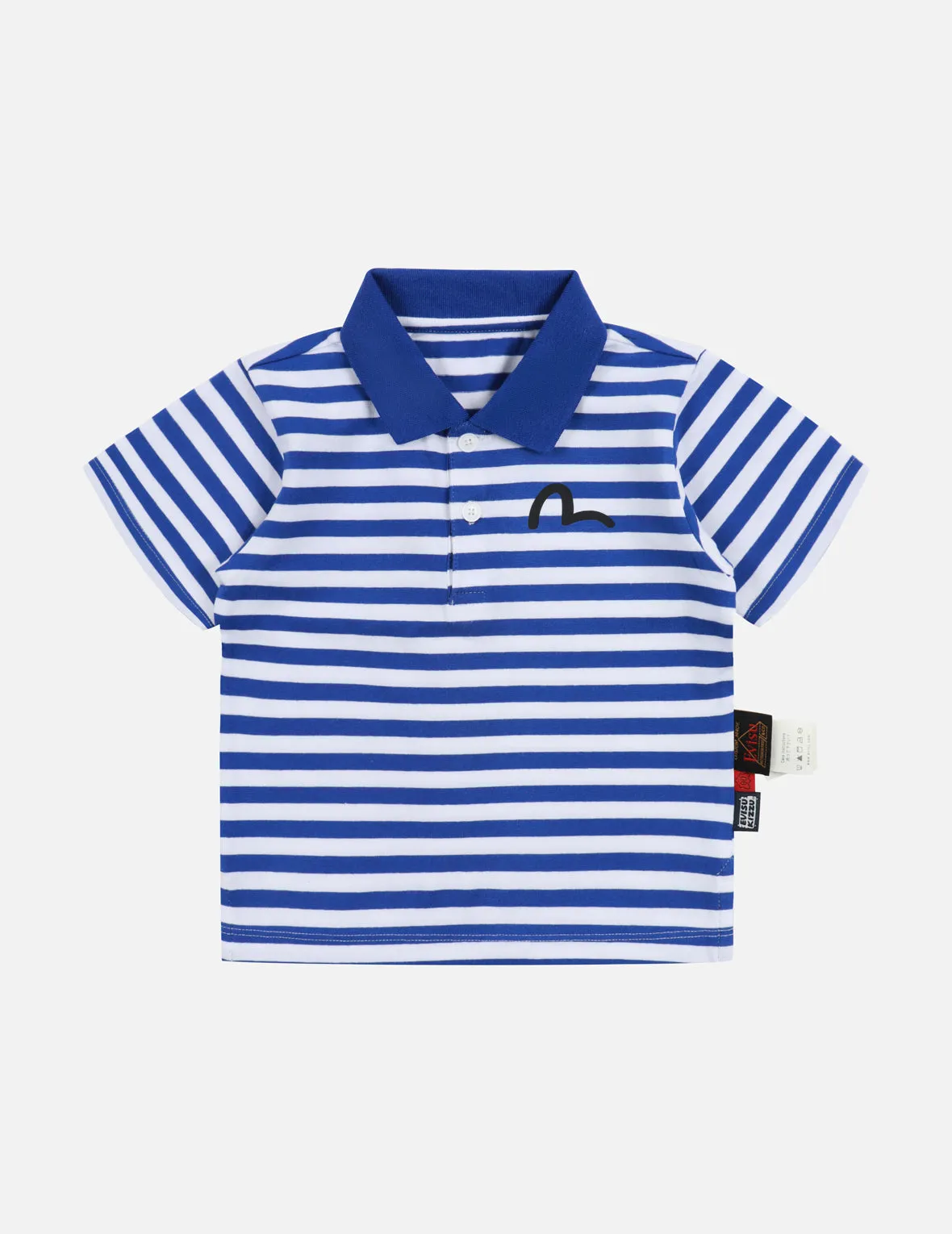 Striped Pattern and Seagull Print Regular Fit Polo Shirt