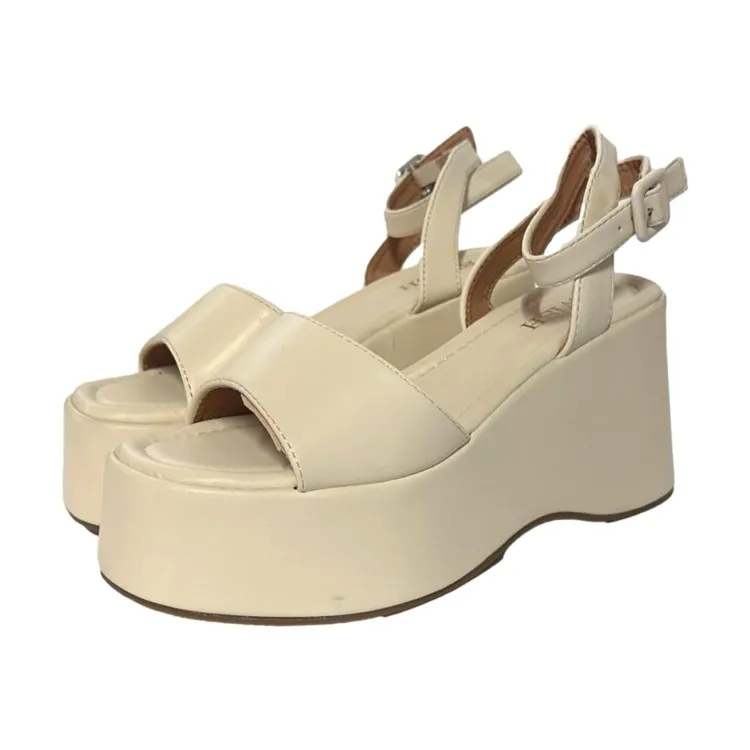 SWISH A2 Sandalo Donna con Zeppa a Fascia Larga Beige