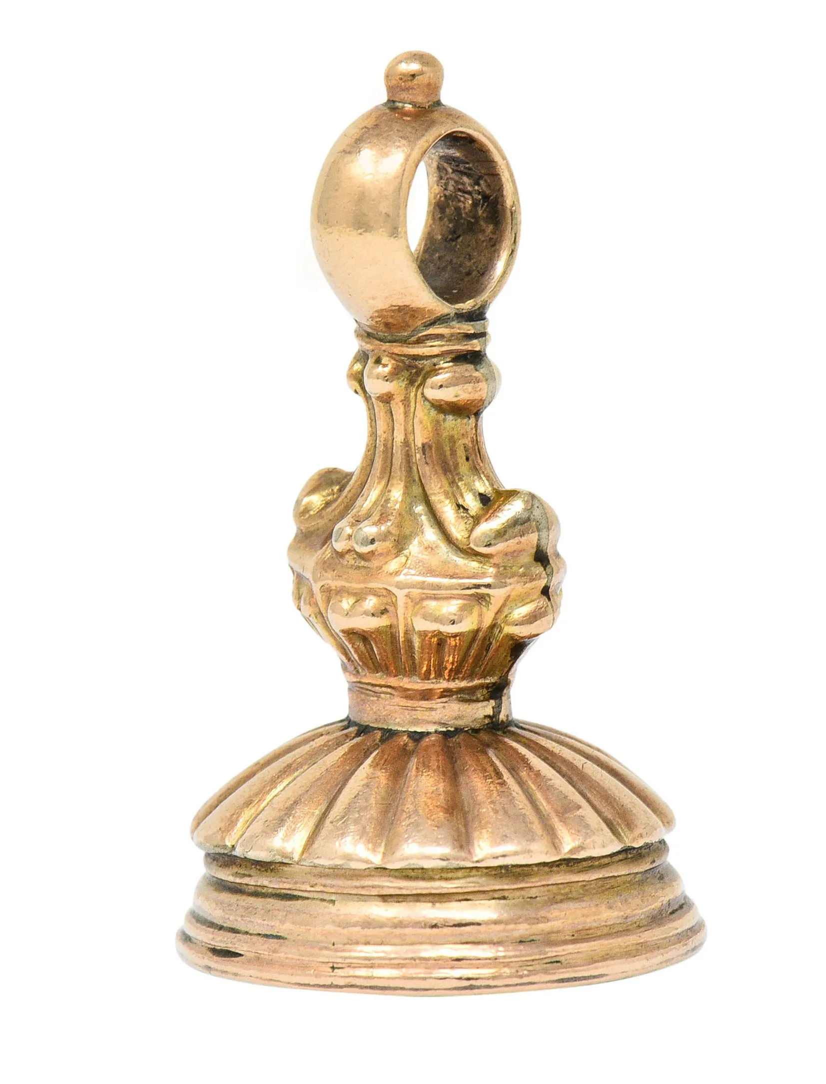 Victorian Smoky Quartz Intaglio 14 Karat Gold Neoclassical Fob Pendant