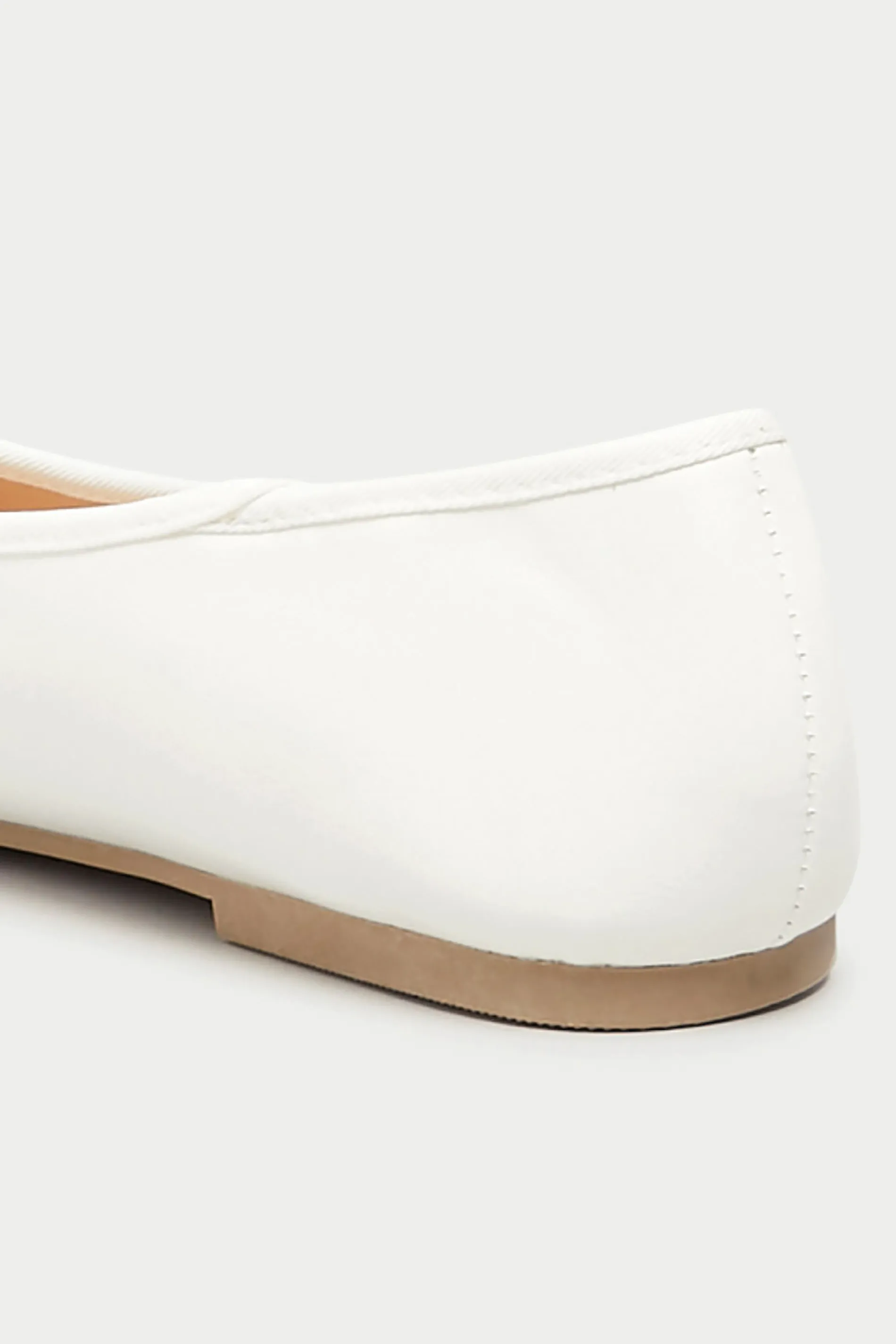 White Ballerina Pumps In Wide E Fit & Extra Wide EEE Fit