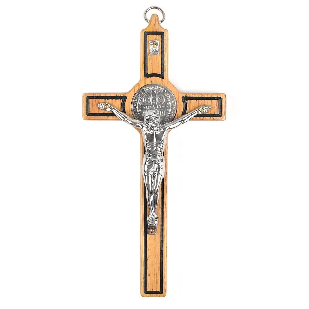 Wood St Benedict Wall Crucifix - 20cm