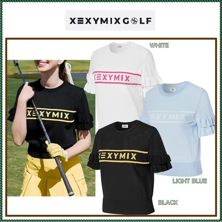 XEXYMIX  |Street Style Short Sleeves Logo V-neck & Crew neck